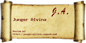Junger Alvina névjegykártya
